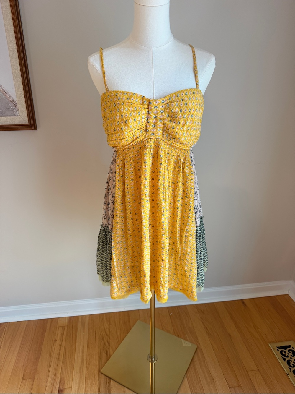 Yellow Spaghetti Strap Summer Dress